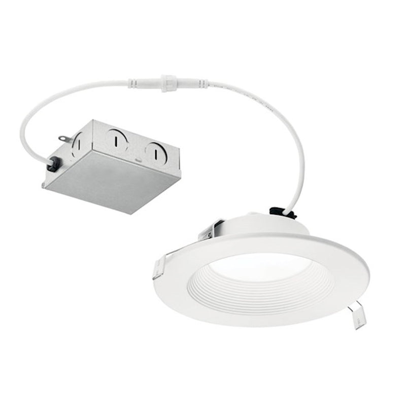 Kichler Direct-to-Ceiling 6in Square Recessed Downlight | 3000K LED, Textured White | Kitchen & Living Room | 8 x 22 x 2 in | Model DLRC06S3090WHT