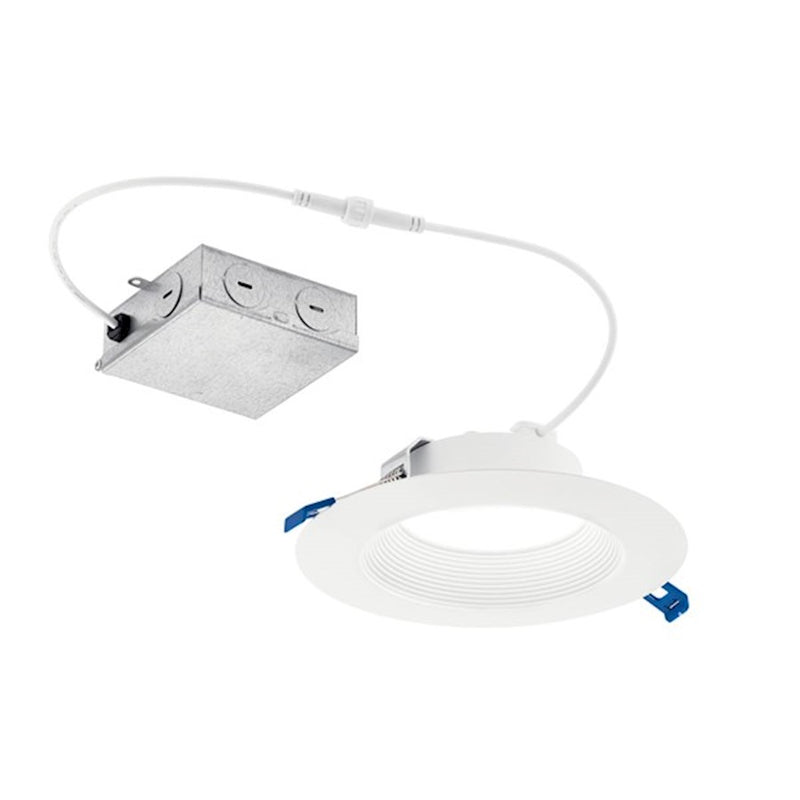 Kichler Direct-to-Ceiling 6in Square Recessed Downlight | 3000K LED, Textured White | Kitchen & Living Room | 8 x 22 x 2 in | Model DLRC06S3090WHT