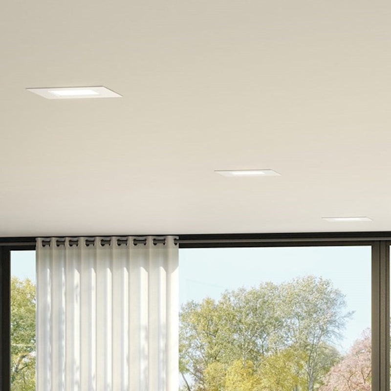 Kichler Direct-to-Ceiling 6in Square Recessed Downlight | 3000K LED, Textured White | Kitchen & Living Room | 8 x 22 x 2 in | Model DLRC06S3090WHT