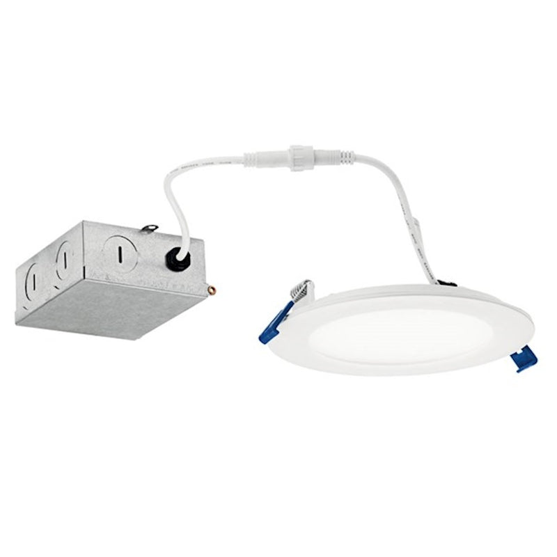 Kichler Direct to Ceiling Slim 5in LED Downlight | Textured White Aluminum | Kitchen & Living Room Recessed | 810 Lumens 3000K | Model DLSL05R3090WHT