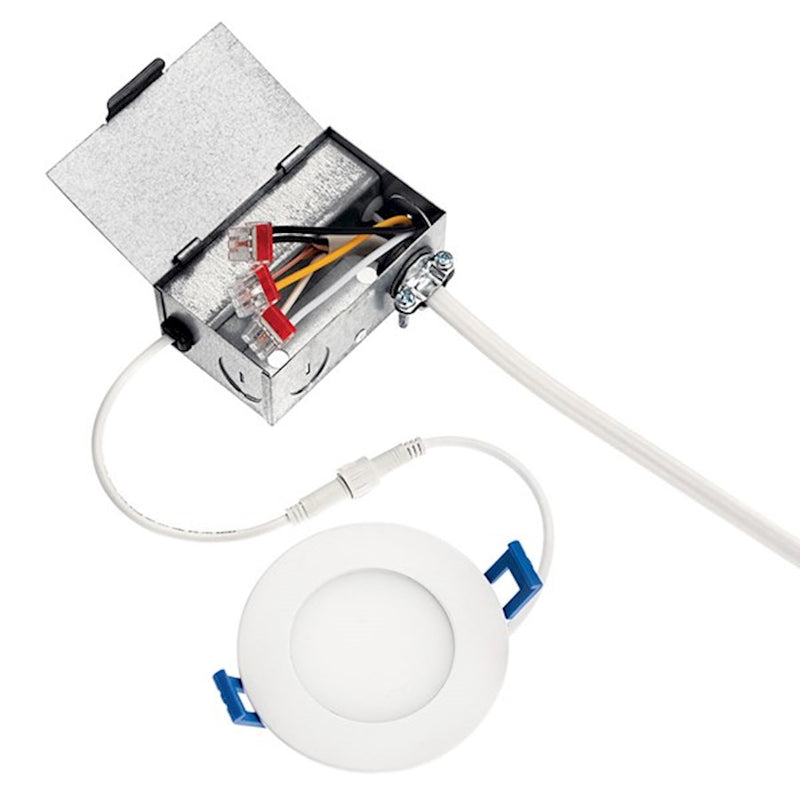 Kichler Direct to Ceiling Slim 5in LED Downlight | Textured White Aluminum | Kitchen & Living Room Recessed | 810 Lumens 3000K | Model DLSL05R3090WHT