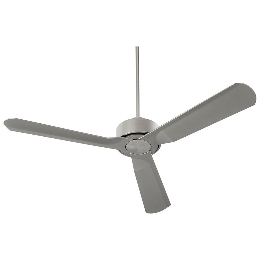 Luzaire Design SOLIS Light Indoor Outdoor Fan, Satin Nickel/Black - 3-107-24
