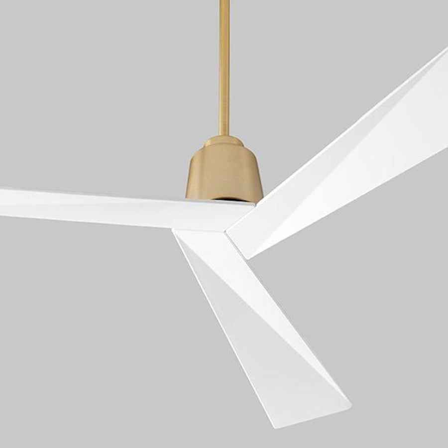 Luzaire Design Dynamo 54" Fan, Aged Brass/White - 3-113-640
