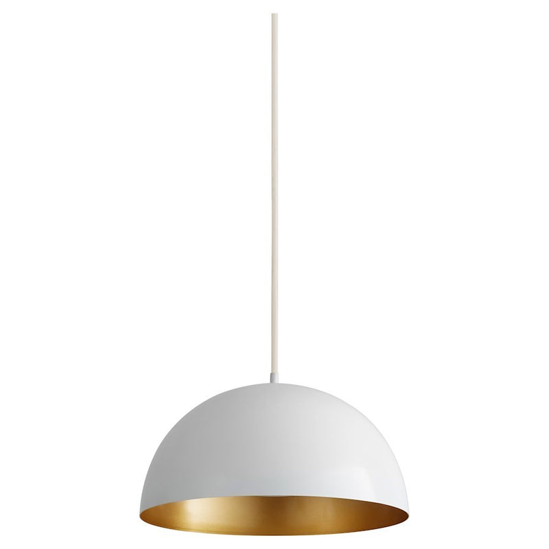 Luzaire Design Lucci 1 Light 16" Pendant, White/Industrial Brass - 3-20-650