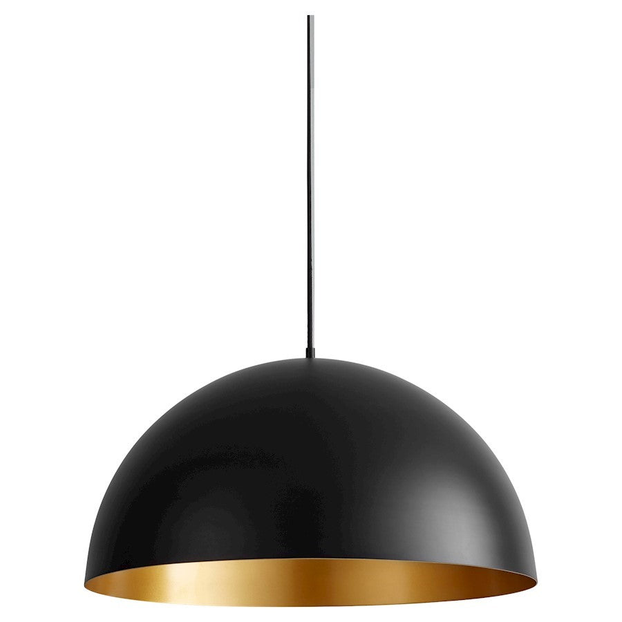 Luzaire Design Lucci 1 Light 23" Pendant, Black/Industrial Brass - 3-21-1550