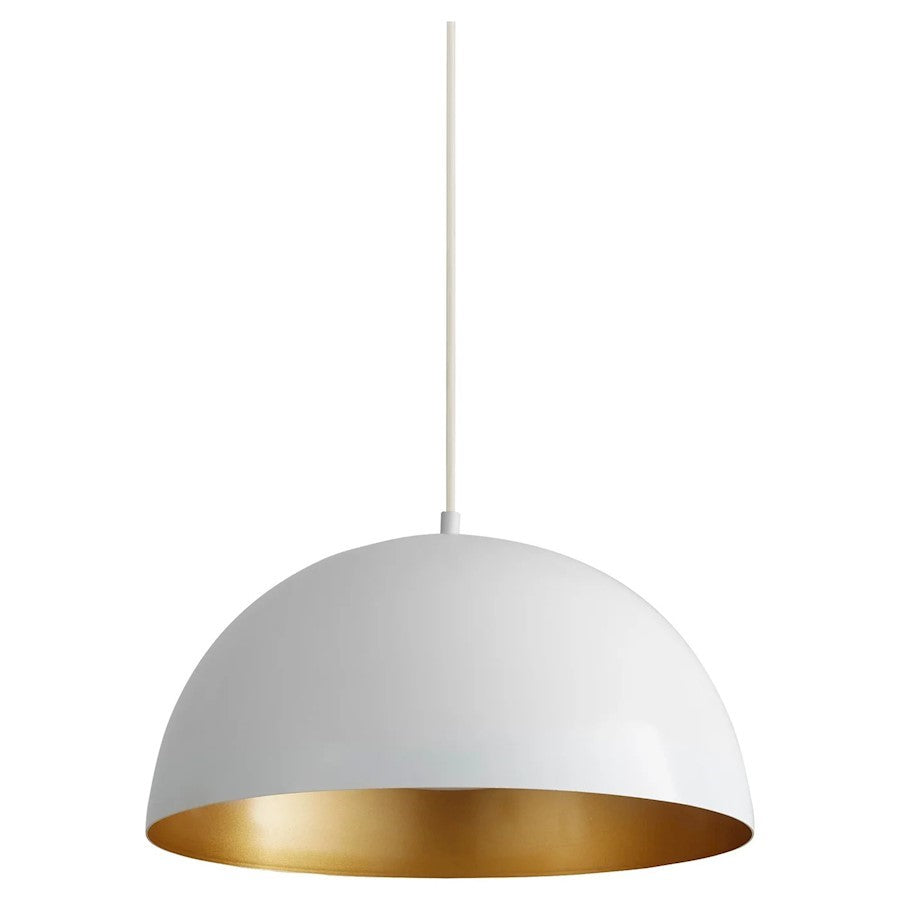 Luzaire Design Lucci 1 Light 23" Pendant, White/Industrial Brass - 3-21-650