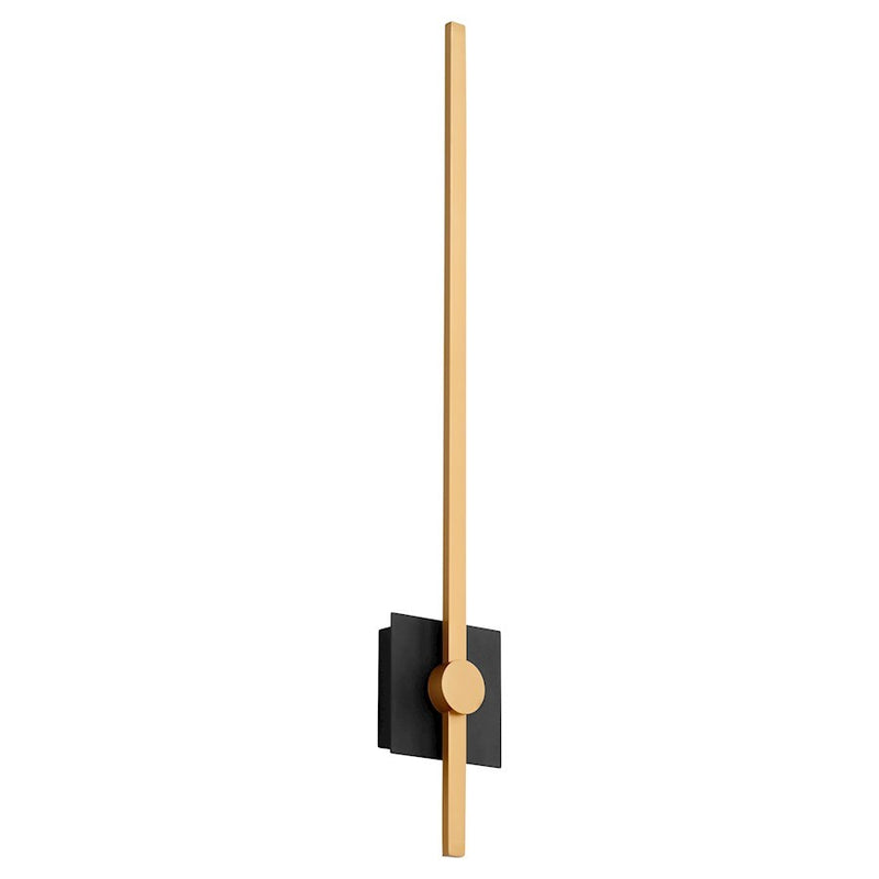 Luzaire Design Zora 1 Light 32" Sconce, Black/Industrial Brass - 3-51-1550