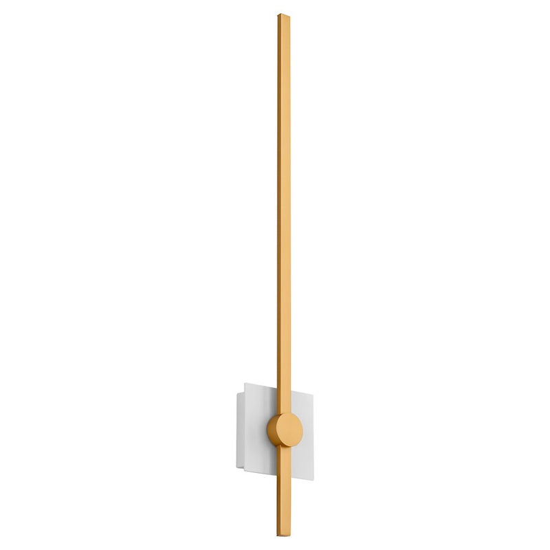 Luzaire Design Zora 1 Light 32" Wall Sconce, White/Industrial Brass - 3-51-650