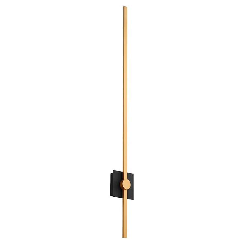 Luzaire Design Zora 1 Light 48" Wall Sconce, Black/Industrial Brass - 3-52-1550