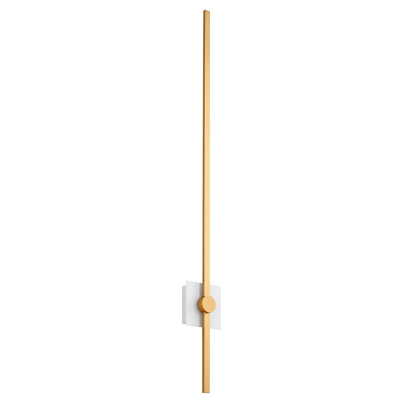 Luzaire Design Zora 1 Light 48" Wall Sconce, White/Industrial Brass - 3-52-650