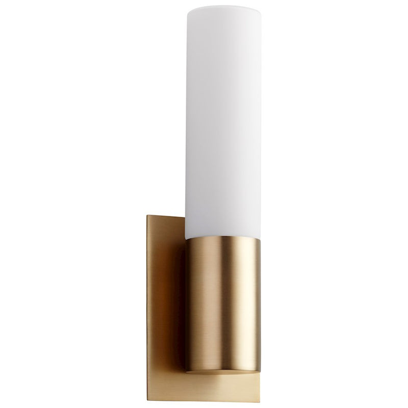 Luzaire Design Magneta 1 Light Sconce, Aged Brass/Matte Opal - 3-528-140
