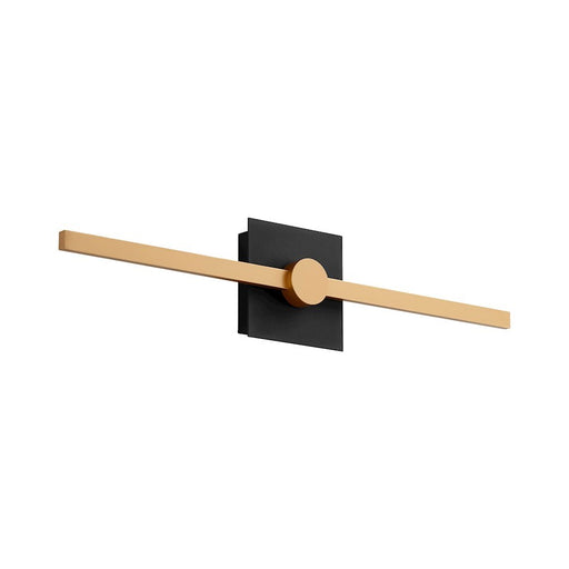 Luzaire Design Zora 1 Light 24" Wall Sconce, Black/Industrial Brass - 3-53-1550