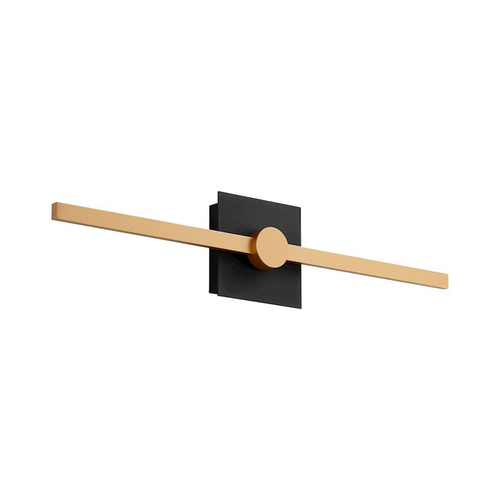 Luzaire Design Zora 1 Light 24" Wall Sconce, Black/Industrial Brass - 3-53-1550