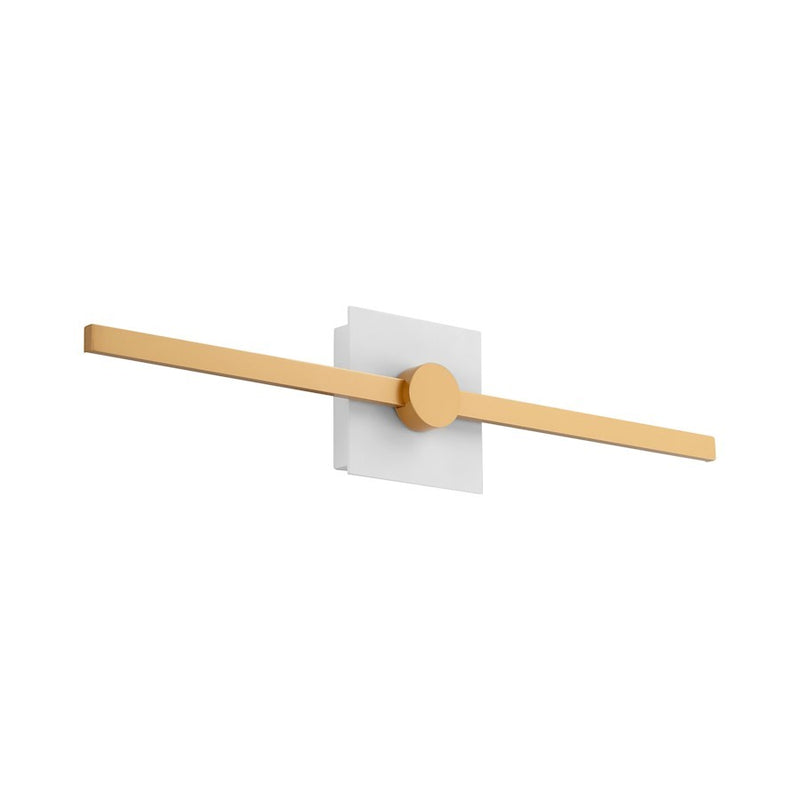 Luzaire Design Zora 1 Light 24" Wall Sconce, White/Industrial Brass - 3-53-650