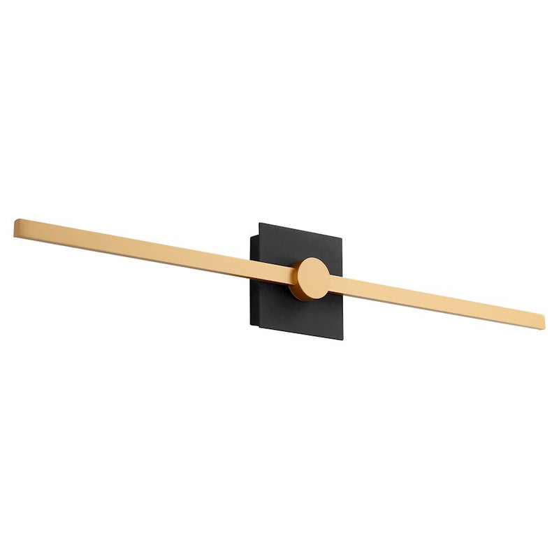 Luzaire Design Zora 1 Light 32" Wall Sconce, Black/Industrial Brass - 3-54-1550