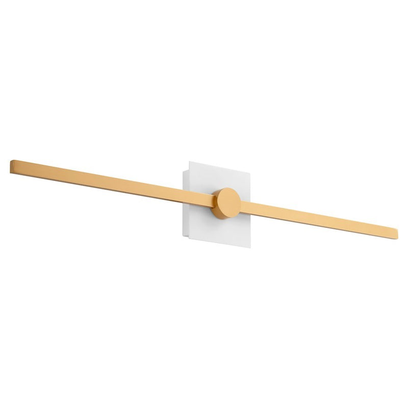 Luzaire Design Zora 1 Light 32" Sconce, White/Industrial Brass - 3-54-650