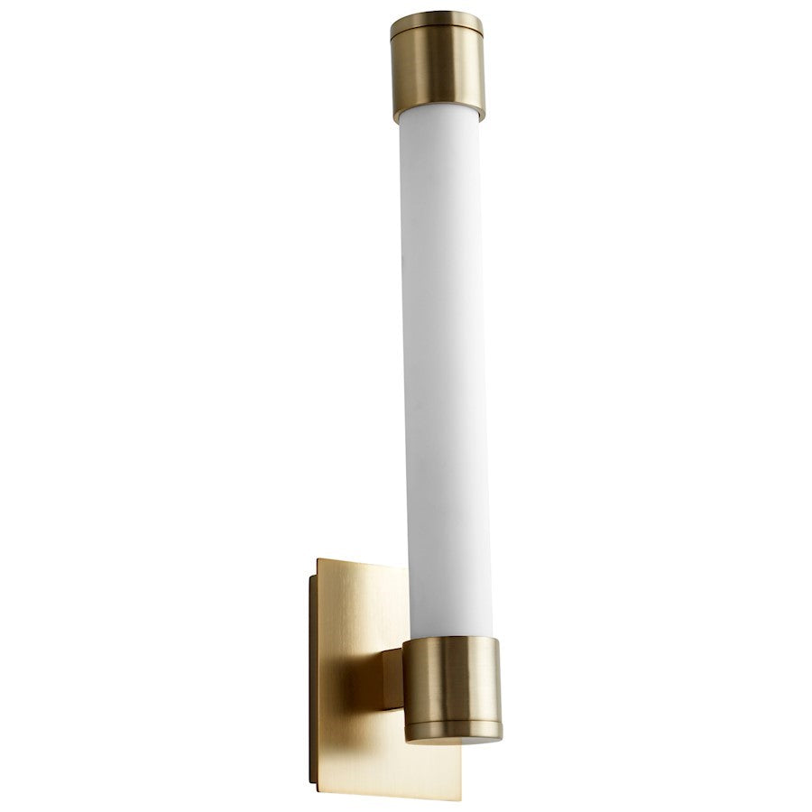 Luzaire Design Zenith 1 Light LED Sconce, Aged Brass/Matte White - 3-556-40