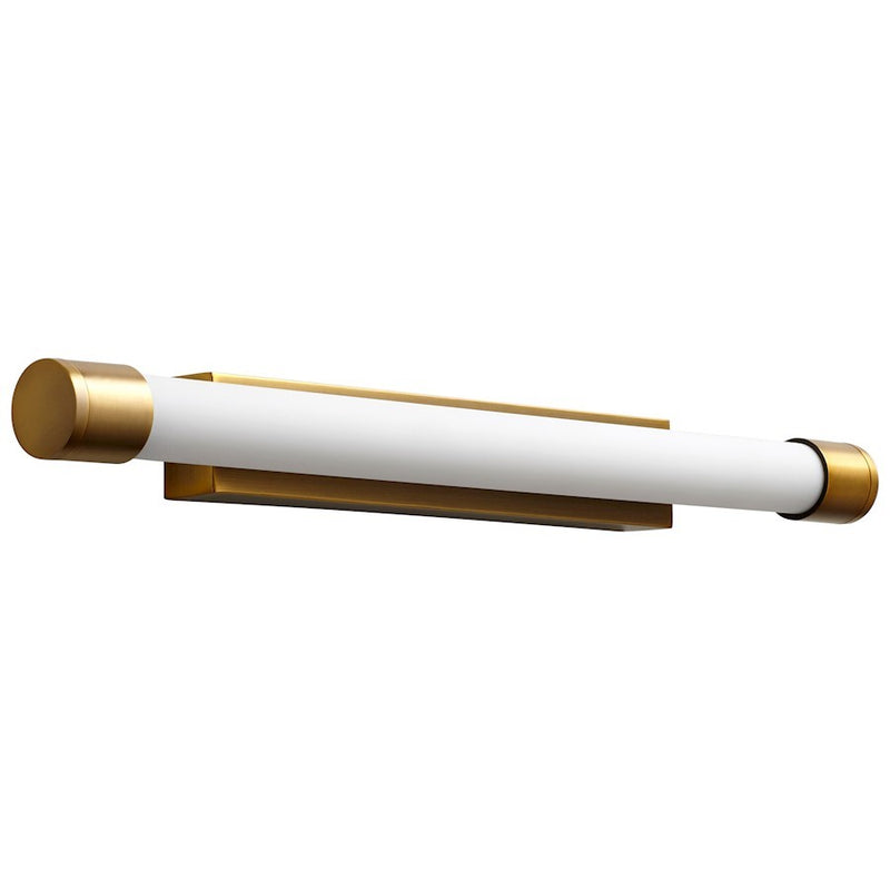 Luzaire Design Zenith 1 Light Wall Sconce, Aged Brass/Matte White - 3-557-40