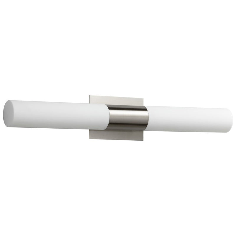 Luzaire Design Magneta 2 Light Vanity, Satin Nickel/Matte White - 3-590-24