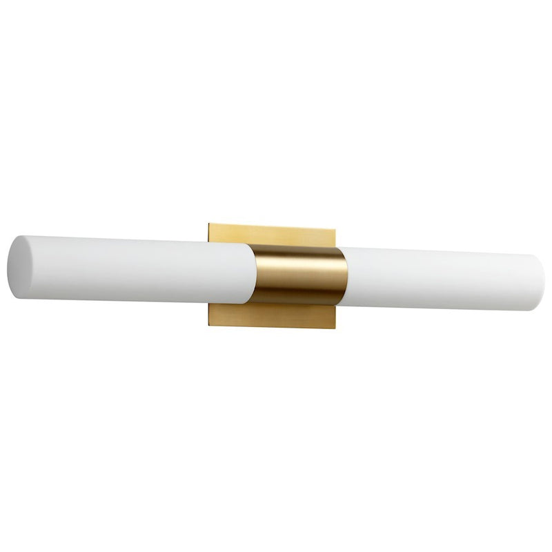 Luzaire Design Magneta 2 Light Vanity, Aged Brass/Matte White - 3-590-40