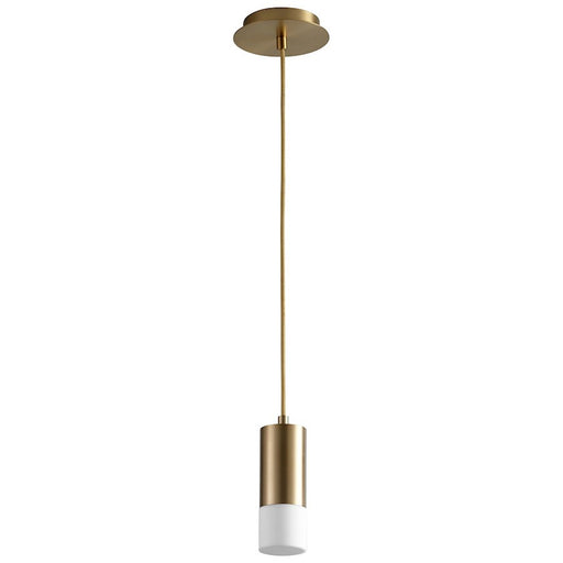 Luzaire Design Magneta 1 Light Pendant, Aged Brass/Matte White - 3-607-40