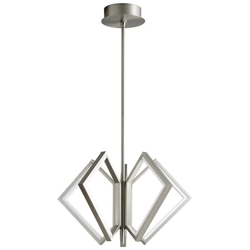 Luzaire Design Acadia 25" 5 Light LED Ceiling Mount, Nickel/White - 3-6142-24