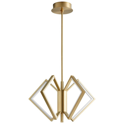 Luzaire Design Acadia 25" 5 Light LED Ceiling Mount, Brass/White - 3-6142-40
