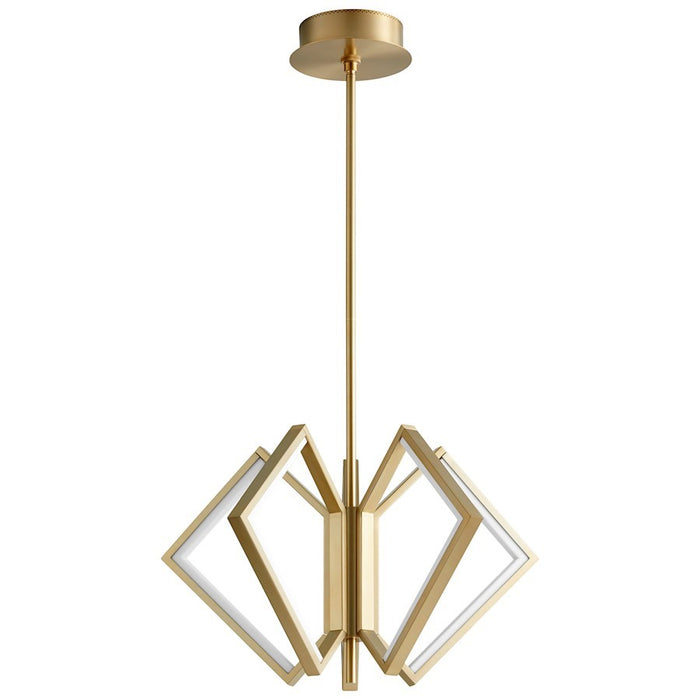 Luzaire Design Acadia 25" 5 Light LED Ceiling Mount, Brass/White - 3-6142-40