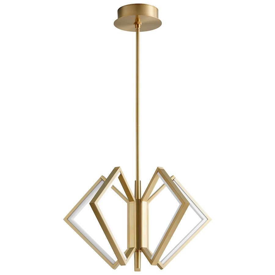 Luzaire Design Acadia 25" 5 Light LED Ceiling Mount, Brass/White - 3-6142-40