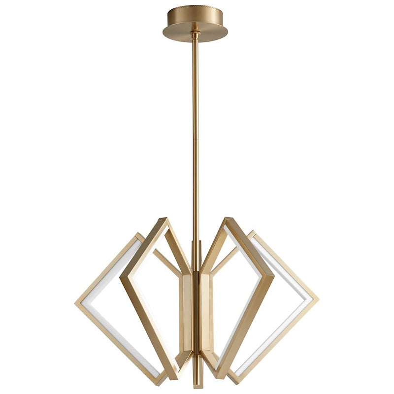 Luzaire Design Acadia 30" 5 Light LED Ceiling Mount, Brass/White - 3-6143-40