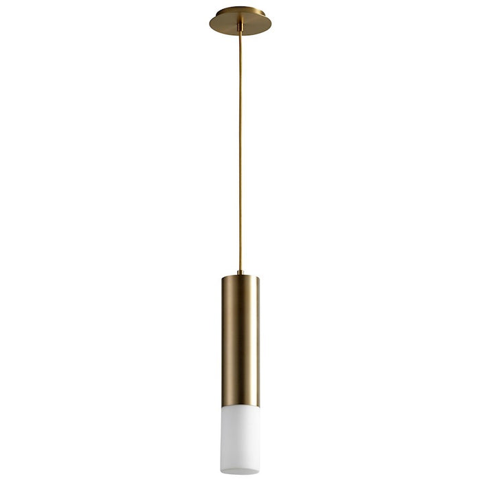 Luzaire Design Opus 1 Light Pendant, Aged Brass/Matte Opal - 3-654-140