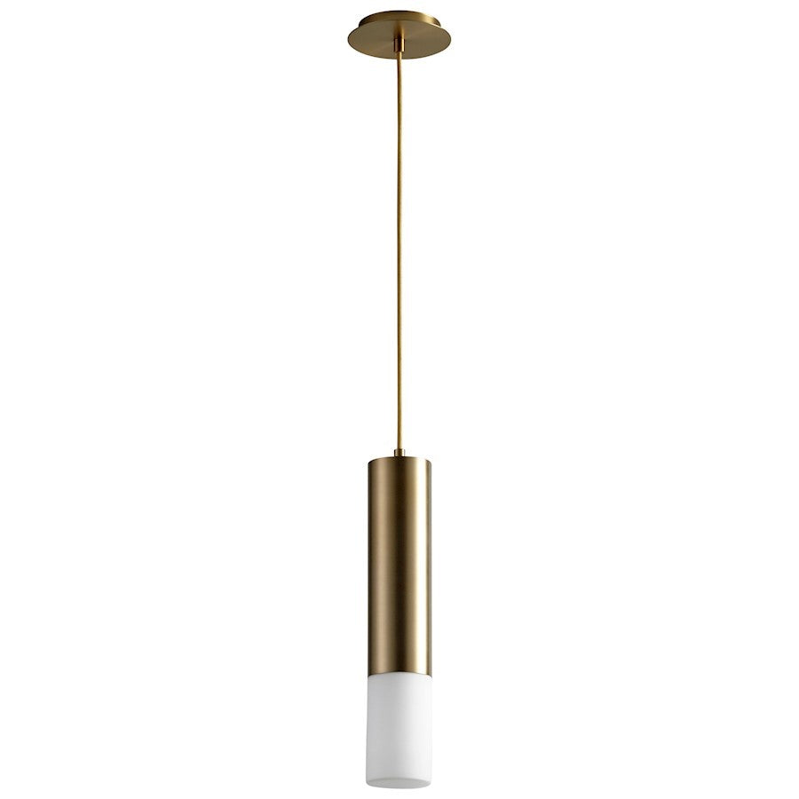 Luzaire Design Opus 1 Light Pendant, Aged Brass/Matte Opal - 3-654-140