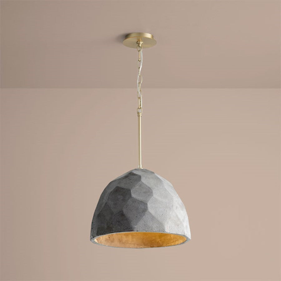 Luzaire Design Maria 16" Pendant, Aged Brass/Dark Gray - 3-663-1540