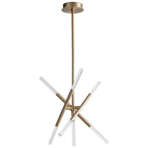 Luzaire Design Moxy 7 Light LED Ceiling Mount, Aged Brass - 3-696-40
