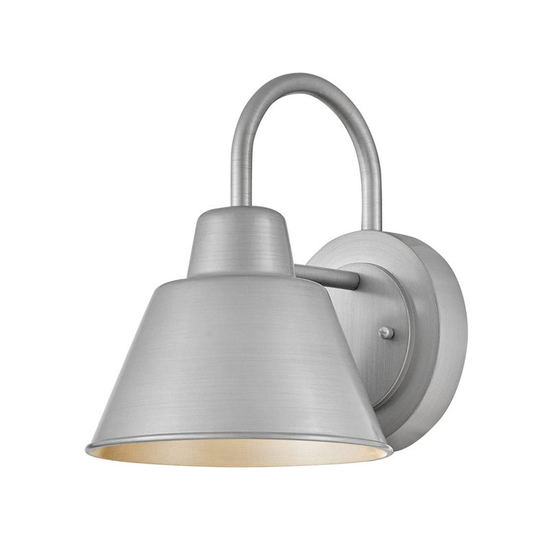 Lark Wes 1 Light Small Gooseneck Barn Light, Brushed Aluminum
