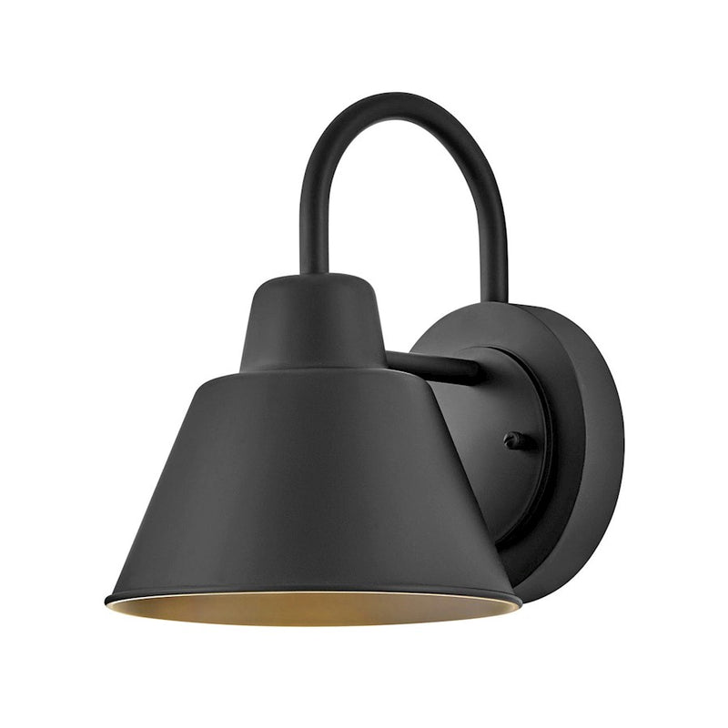 Lark Wes 1 Light Small Gooseneck Barn Light, Black
