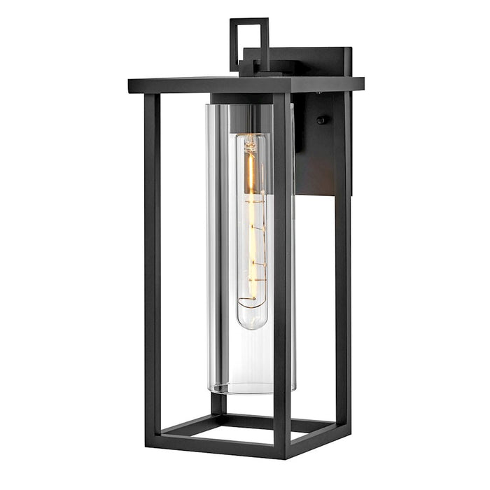 Lark Mateo 1 Light Outdoor Medium Wall Mount, Black/Clear - 81424BK