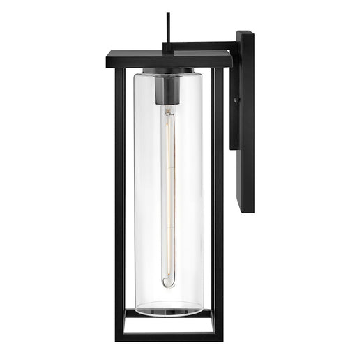 Lark Mateo 1 Light Outdoor Large Wall Mount Lantern, Black/Clear