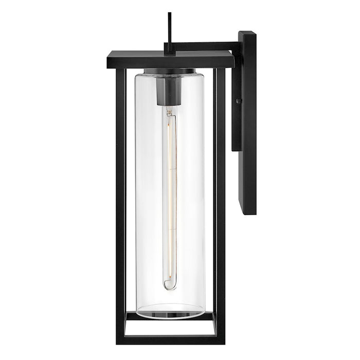 Lark Mateo 1 Light Outdoor Large Wall Mount Lantern, Black/Clear