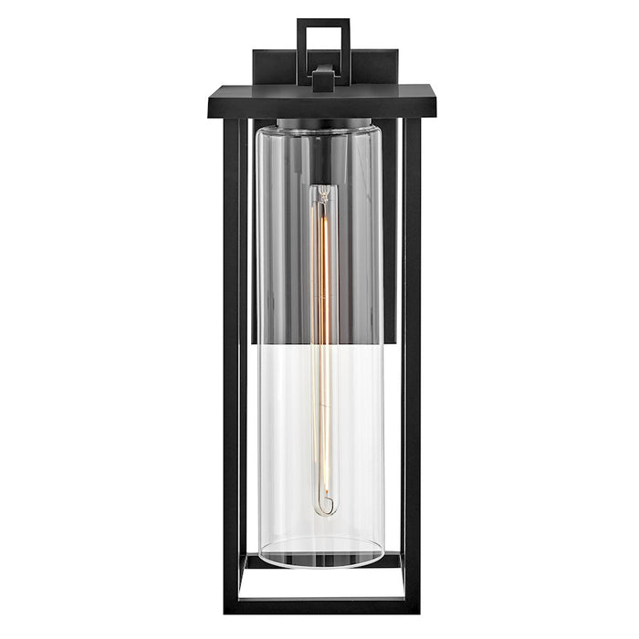 Lark Mateo 1 Light Outdoor Large Wall Mount Lantern, Black/Clear