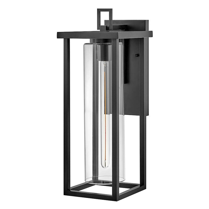 Lark Mateo 1 Light Outdoor Large Wall Mount Lantern, Black/Clear