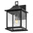 Lark Nolan 1 Light Outdoor Small Wall Mount Lantern, Black/Clear