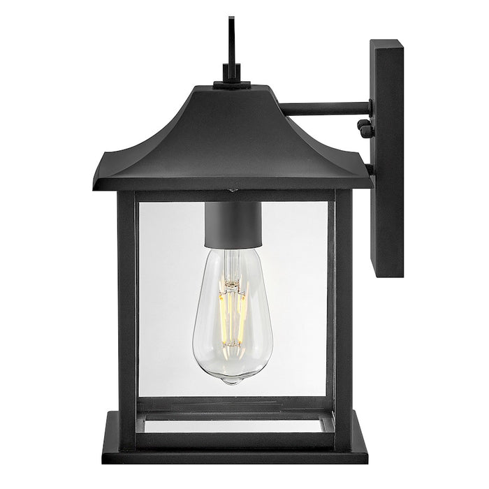 Lark Nolan 1 Light Outdoor Small Wall Mount Lantern, Black/Clear