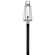 Lark Hugh 1 Light Outdoor Large Post Mount Lantern, Aluminum/Clear - 82001AL