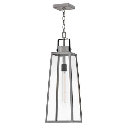 Lark Hugh 1 Light Outdoor Large Hanging Lantern, Aluminum/Clear