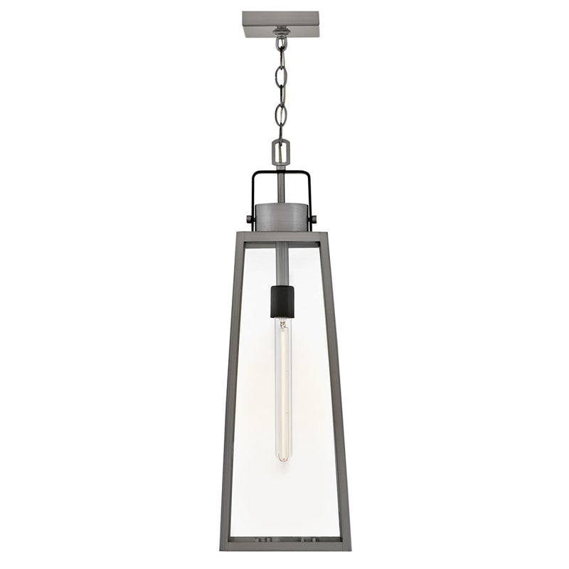 Lark Hugh 1 Light Outdoor Large Hanging Lantern, Aluminum/Clear