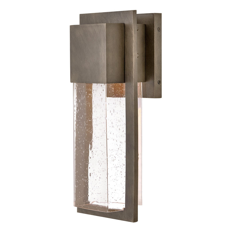 Hinkley Alex 1-Light Outdoor Wall Sconce | Modern Burnished Bronze Composite and Clear Seedy Glass | Entryway & Covered Patio | 4.75 x | Model 82010BU-LL