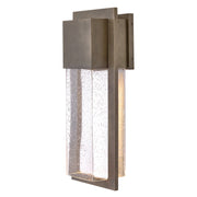Hinkley Alex 20in 1-Light Outdoor Wall Sconce | Modern Burnished Bronze Composite and Clear Seedy Glass | Entryway & Covered Patio | Model 82014BU-LL