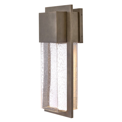 Hinkley Alex 20in 1-Light Outdoor Wall Sconce | Modern Burnished Bronze Composite and Clear Seedy Glass | Entryway & Covered Patio | Model 82014BU-LL