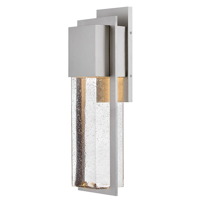 Lark Alex 1-Light Outdoor Wall Sconce | Modern Antique Brushed Aluminum Composite and Clear Seedy Glass | Covered Patios & Entryways | Model 82015AL-LL